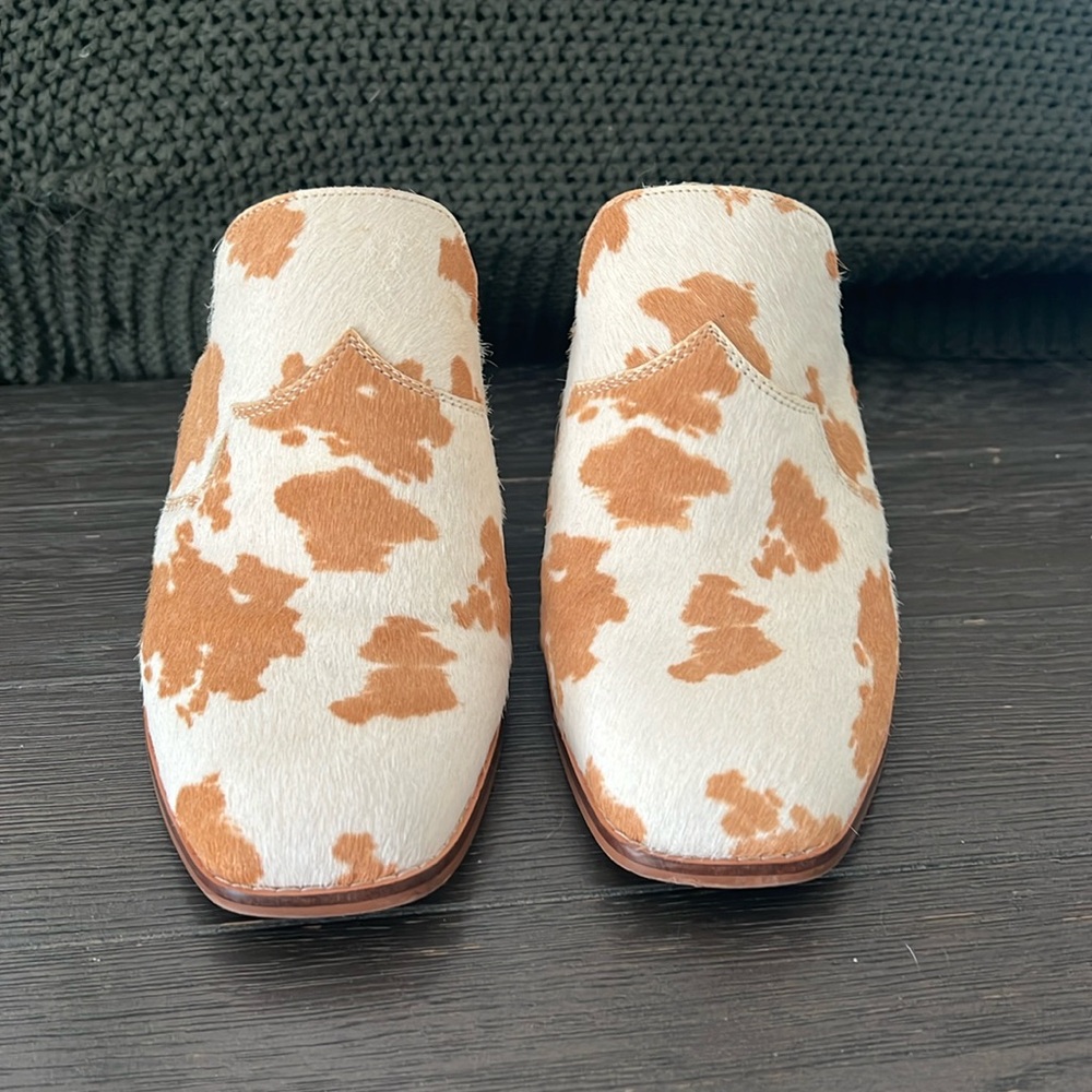 Crown Vintage Mule Slides with Cow Hair